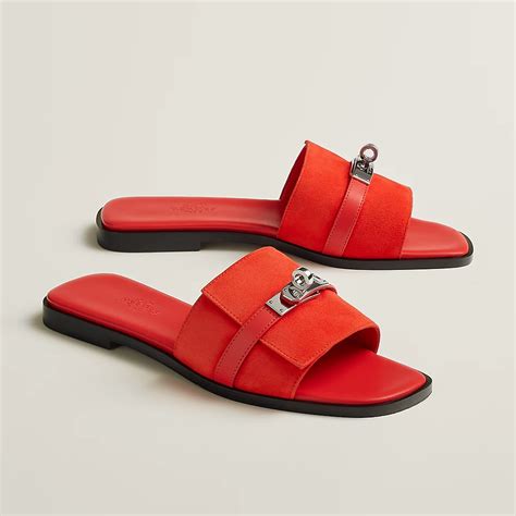 sandali giulia hermes|Hermès Giulia Suede Slides .